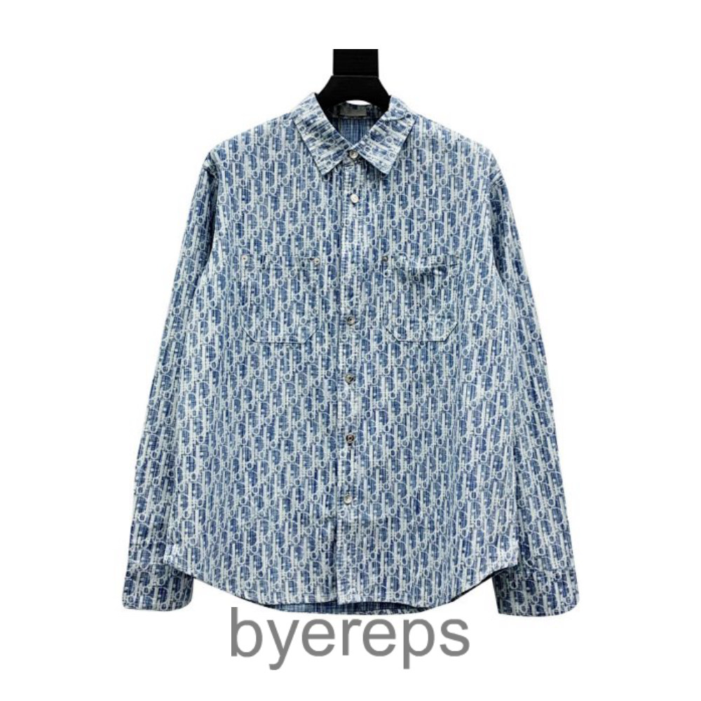 CD 22FW Presbyterian Full logo Jacquard Long Sleeve Denim Shirt