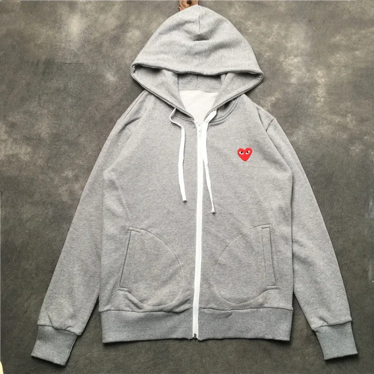CDG Play Heart Zip-Up Hoodie