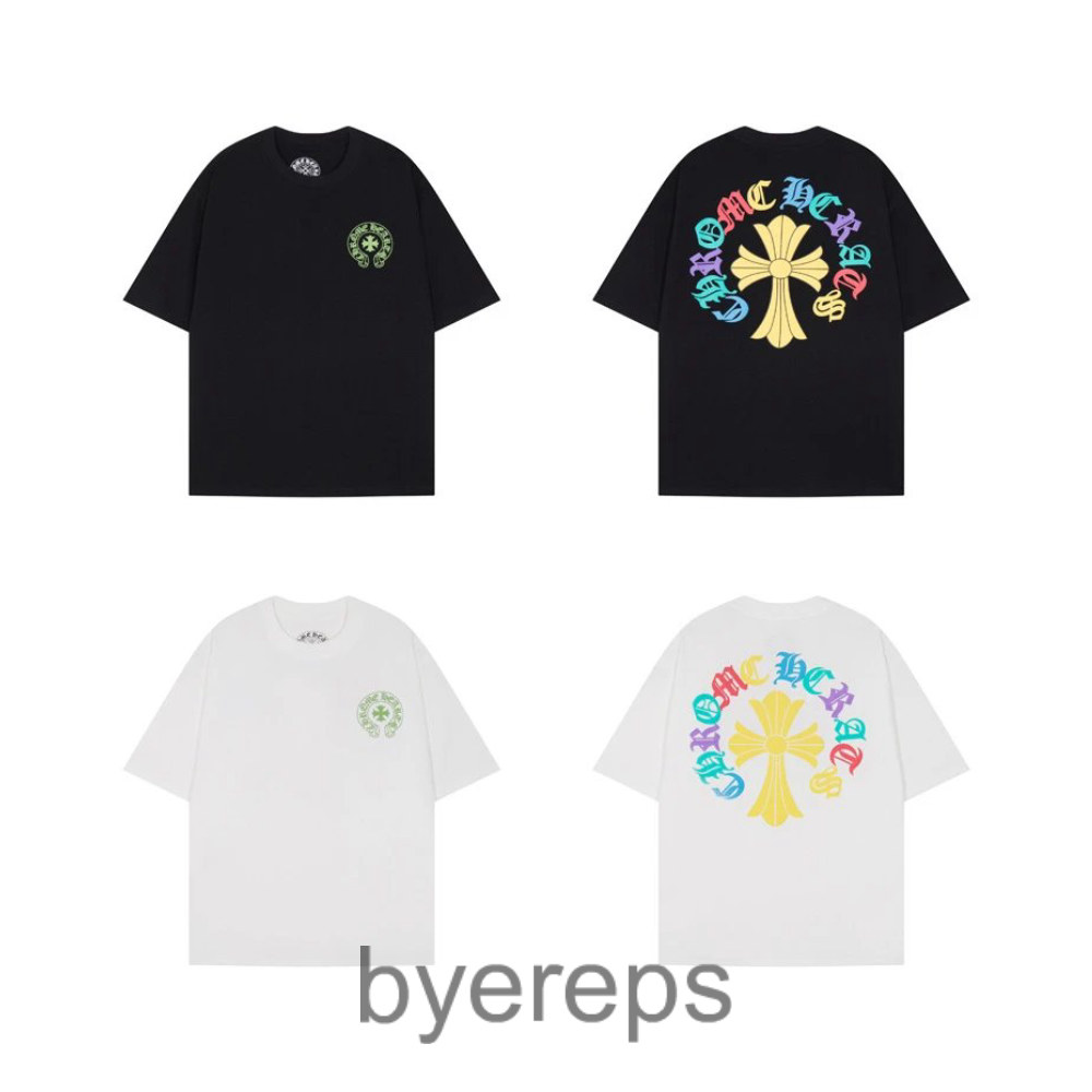 Chrome Heart Round Multicolor Font T-Shirts