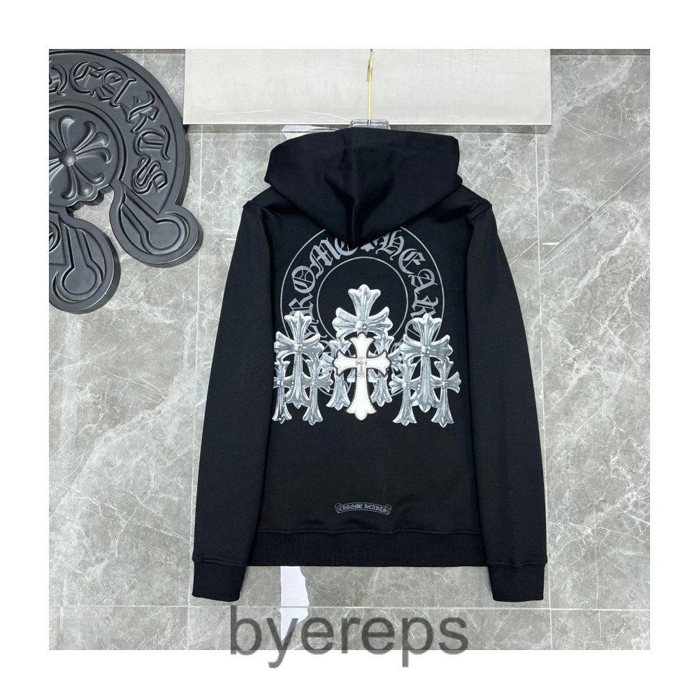 Chrome Hearts Black Hoodie with huge crosses on back