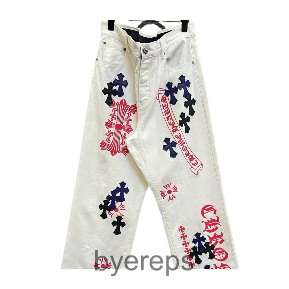 Chrome Hearts Leather Patch Jeans