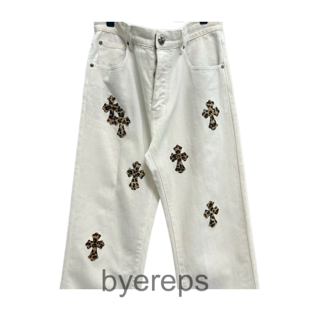 Chrome Hearts Leopard Cross Patch Jeans