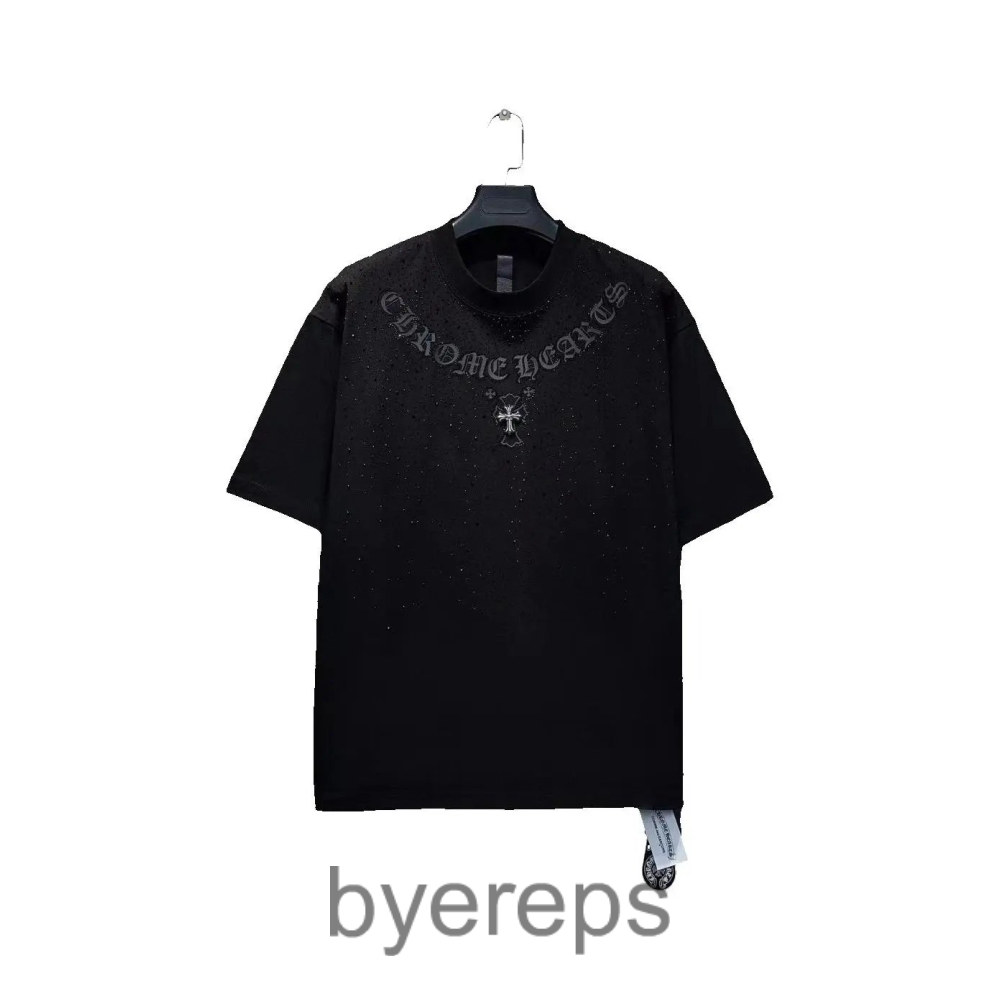 Chrome Hearts Shiny Tee with rhinestones