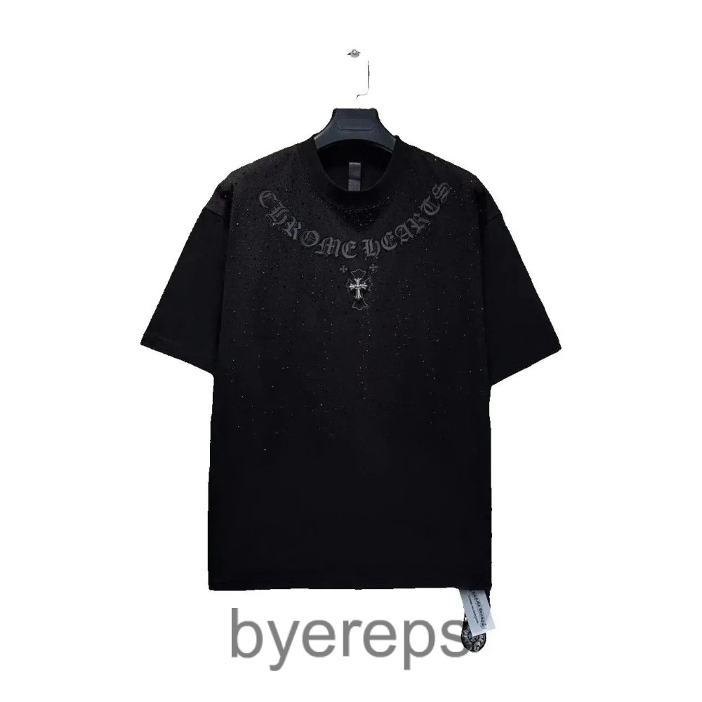 Chrome Hearts Shiny Tee with rhinestones