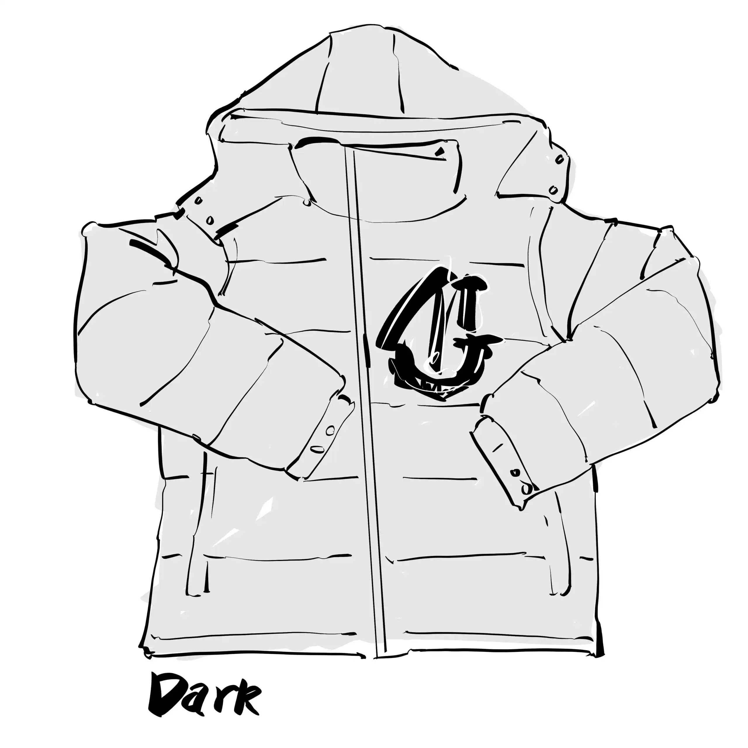 Dark Logo Hooded Puffer Jacket