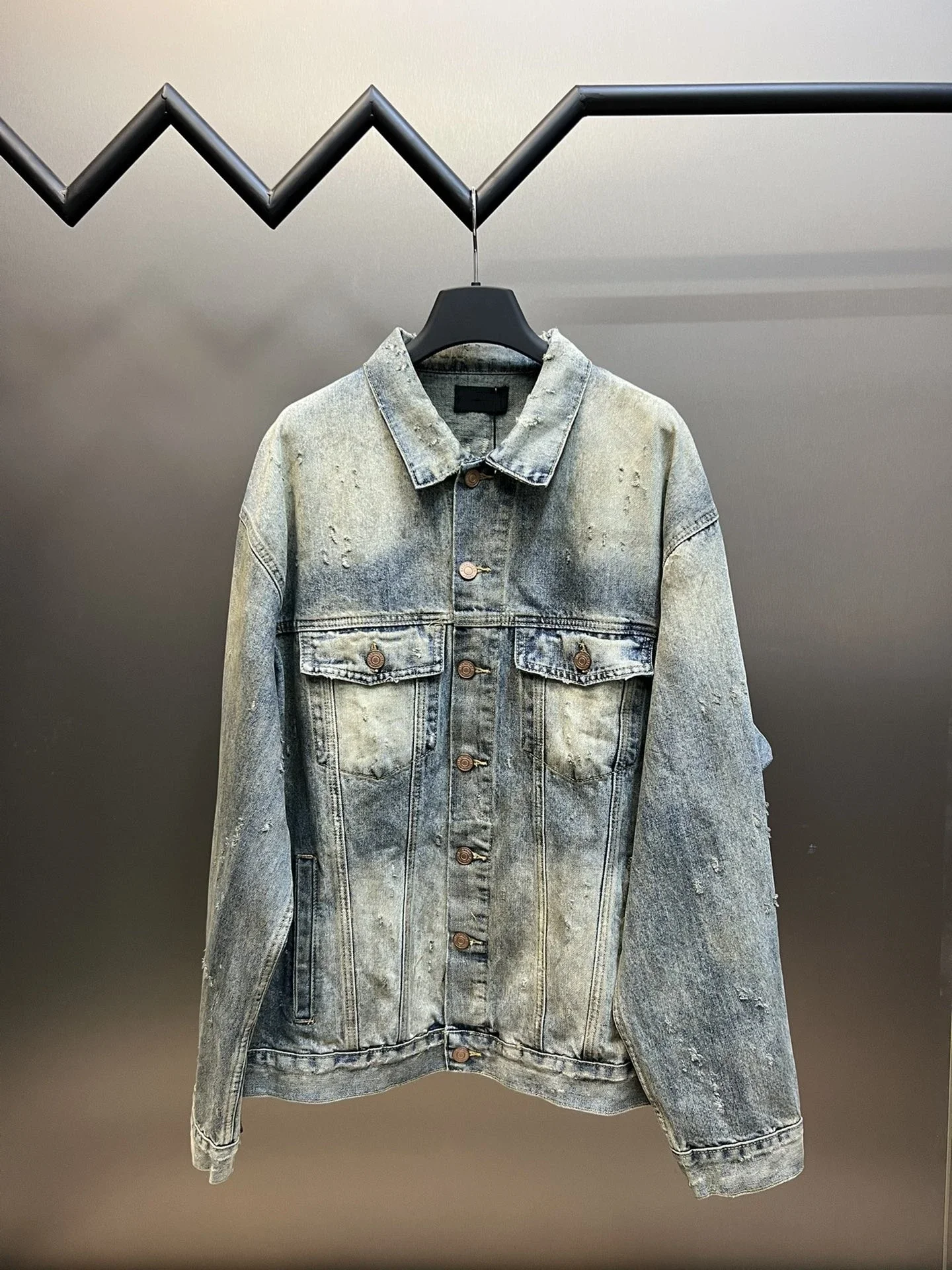 Distressed Washed Denim Jacket