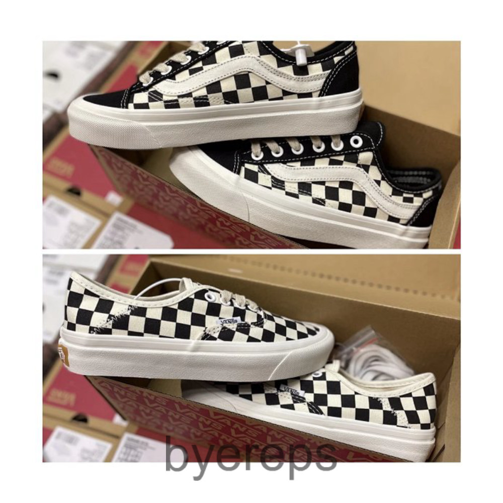 Eco Theory Eco-friendly series Anaheim black and white checkerboard canvas shoes for lovers
