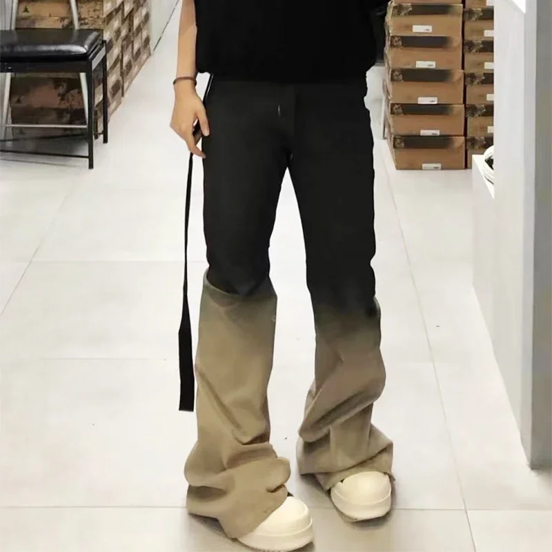 Gradient Flare Wide-Leg Pants