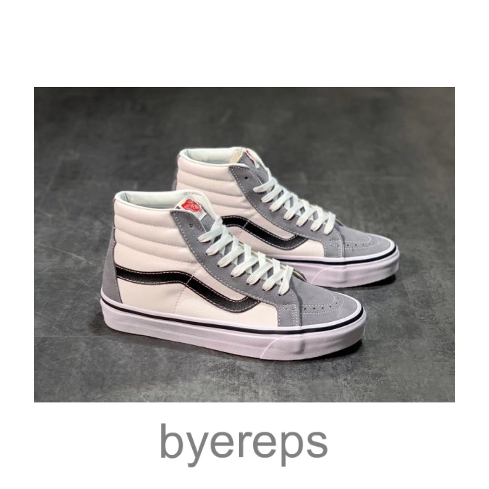Grey Morandi Grey Anaheim SK8 Hi High-top Canvas Sneakers for Men and Women