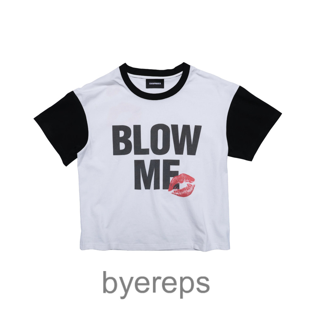 Groupmarek Blowme Black and White Patchwork tee