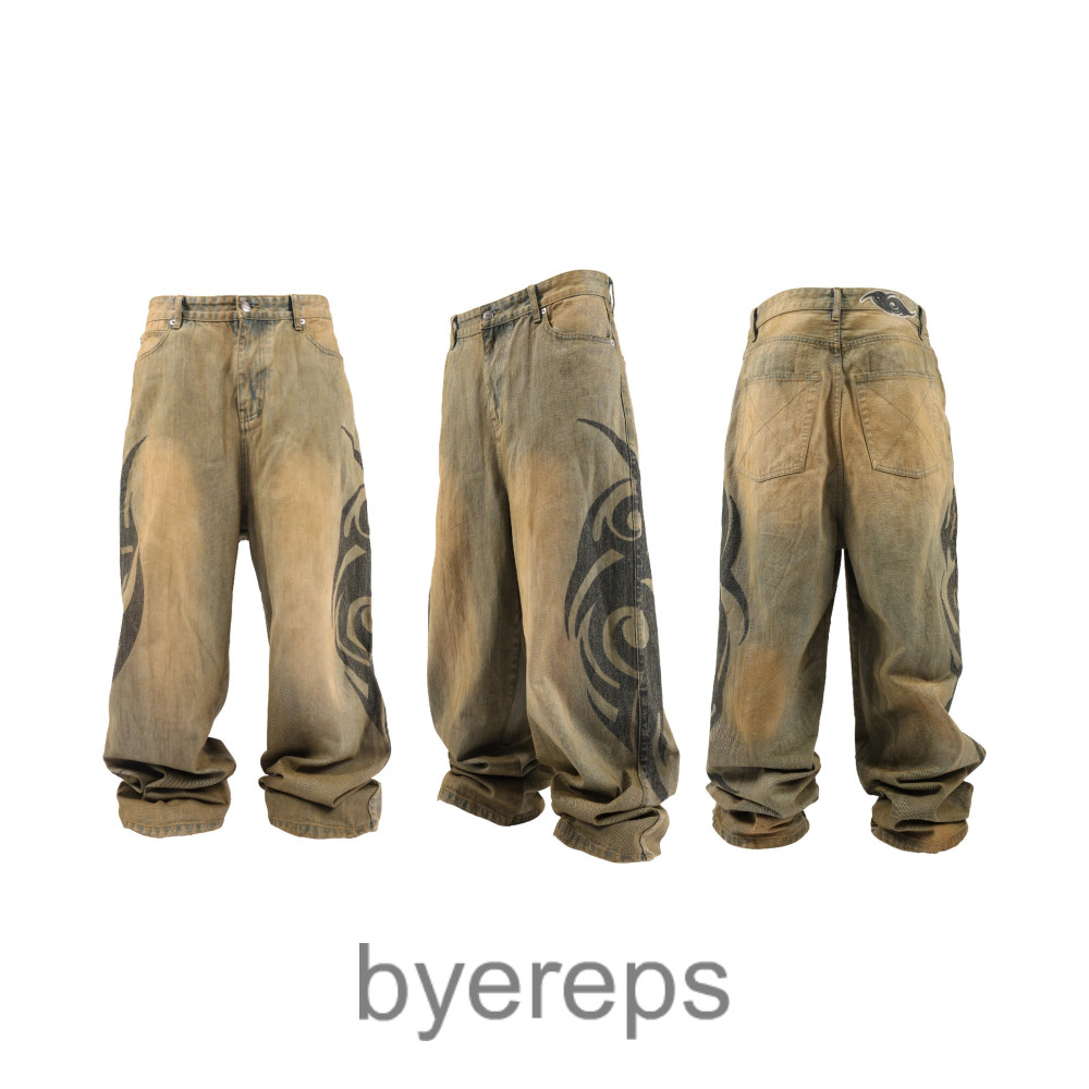 Groupmarek Heavily Washed Yellow Mud denim