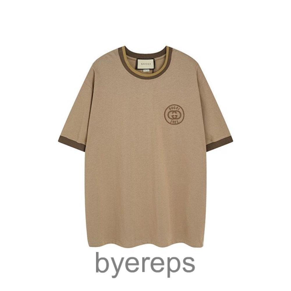Gucc1 23ss latest summer logo embroidered T-shirt