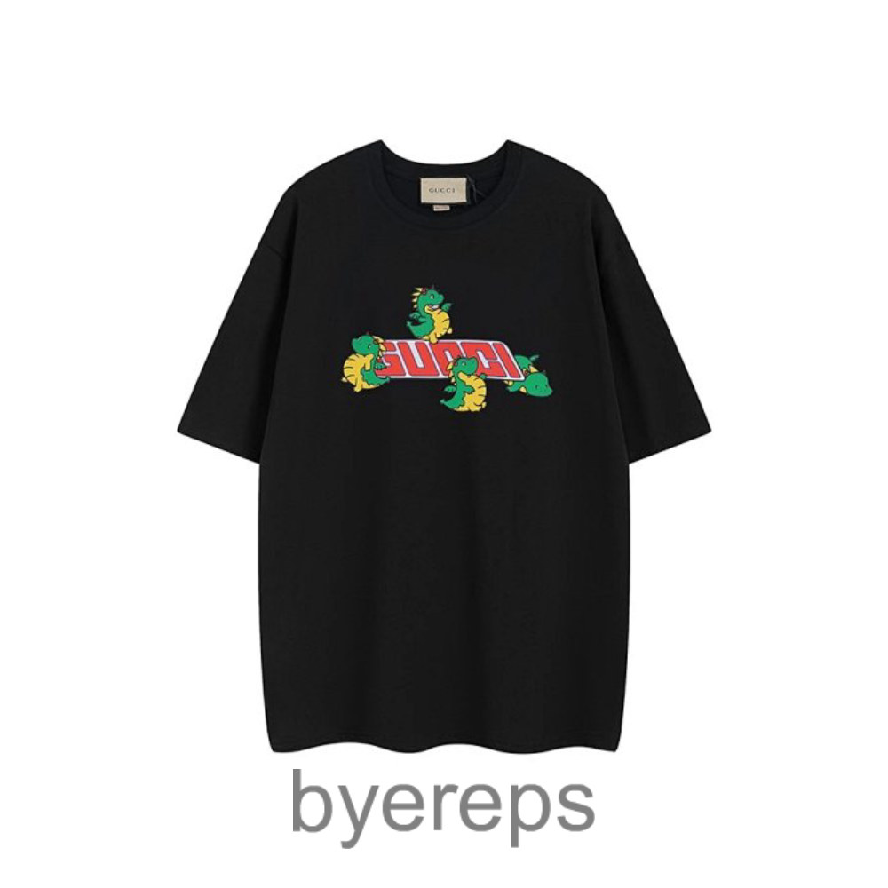 Gucc1 24 Early Spring Year of the Dragon Series Short-sleeved, Classic Letter logo Small Feilong Printed T-shirt