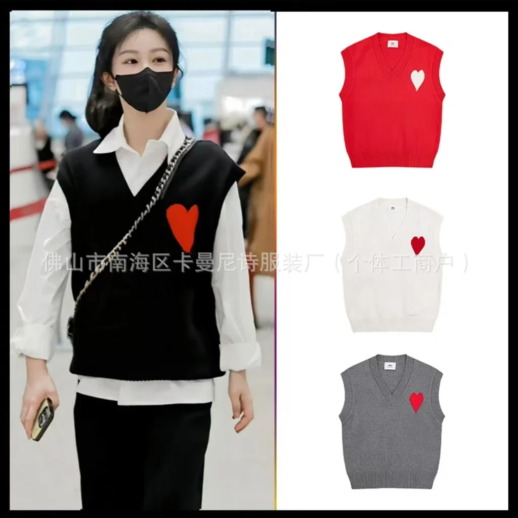 Heart Print Knit Vest