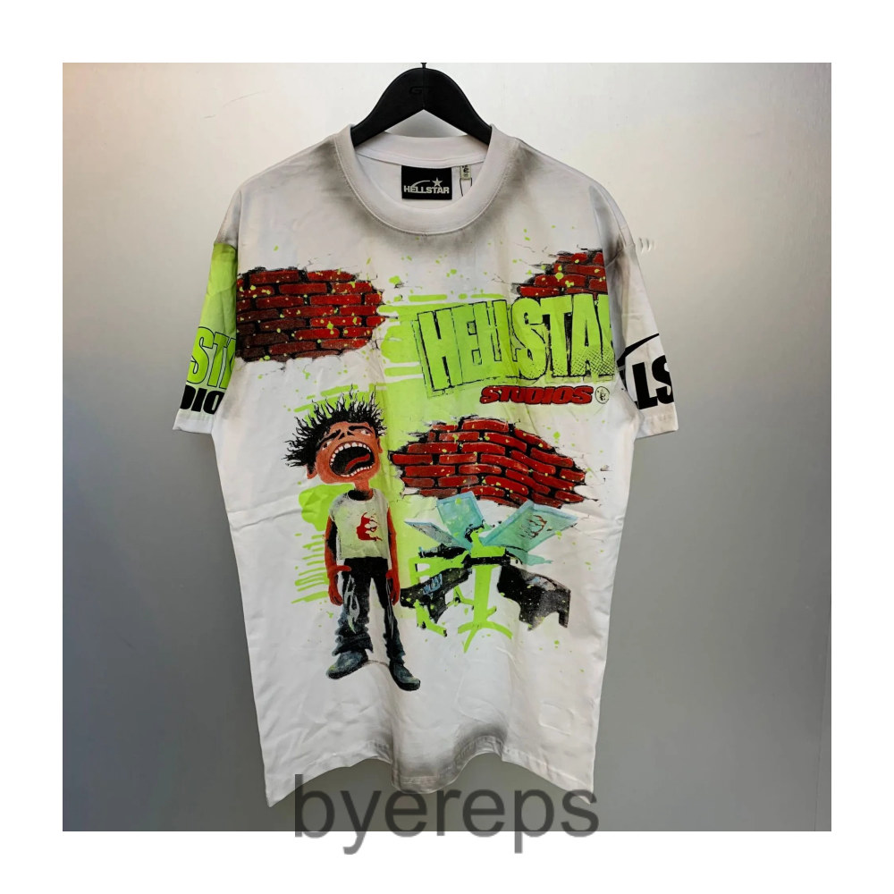 Hellstar Sample Cracked Print T-Shirt Yellow [1:1]