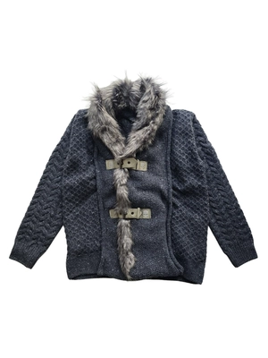 Hydrogen Fur Collar Knit