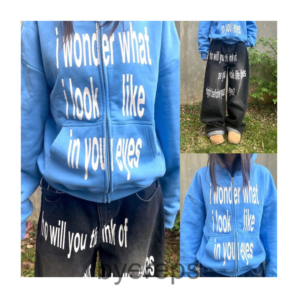 Unbranded I Wonder How I Look Like In Your Eyes Hoodie — photo 3 of 4