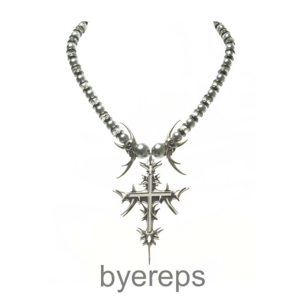 Iiimiii Black Painting Ii Series Dark Fancy Beaded Necklace