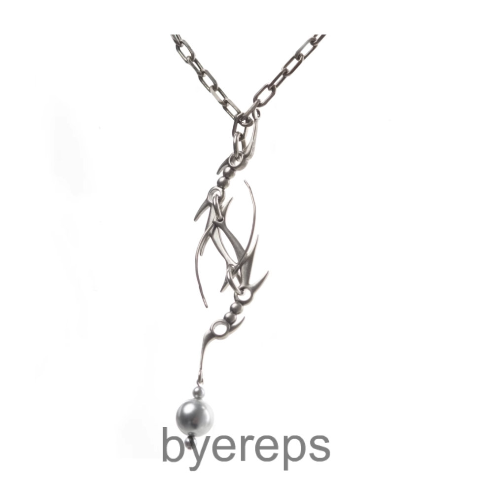Iiimiii Black Painting Ii Series Dark Fancy Chain Patchwork Necklace