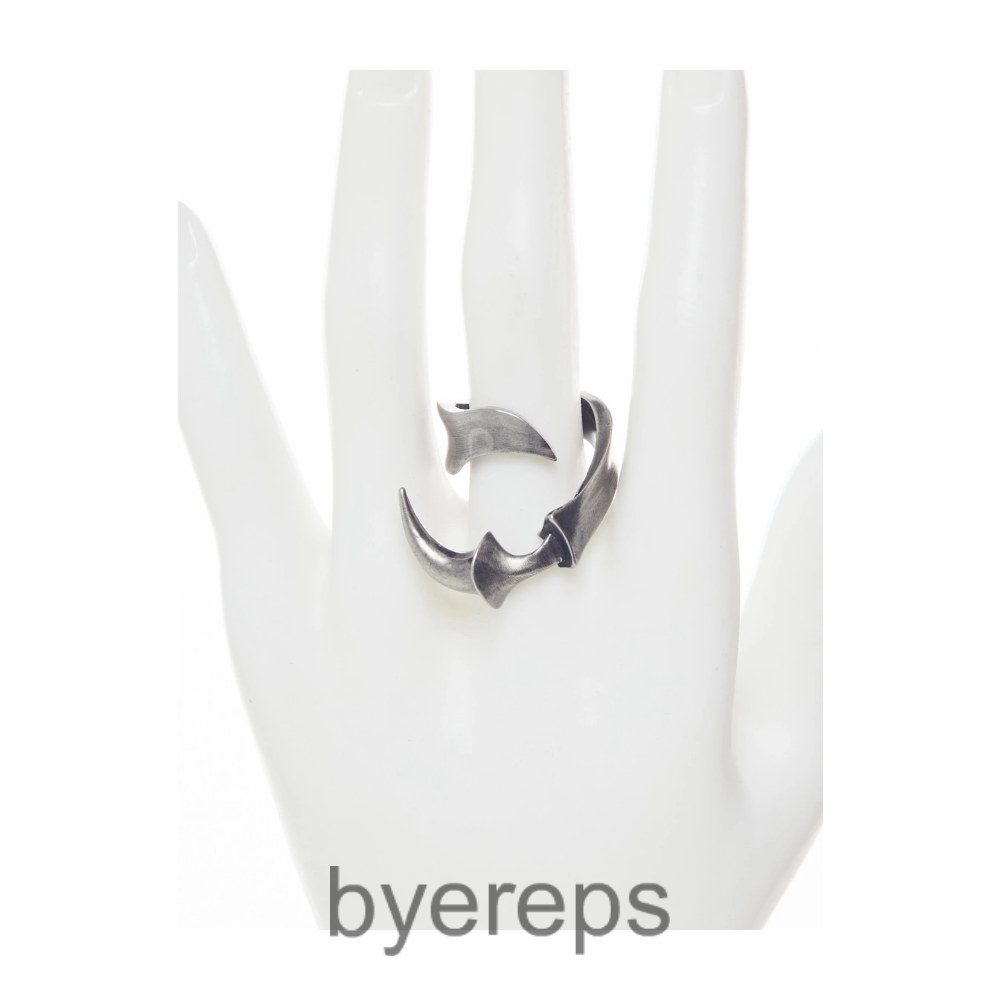Iiimiii Black Painting Iii Series Dark Fancy Claw Hook Metal Patchwork Special-Shaped Ring