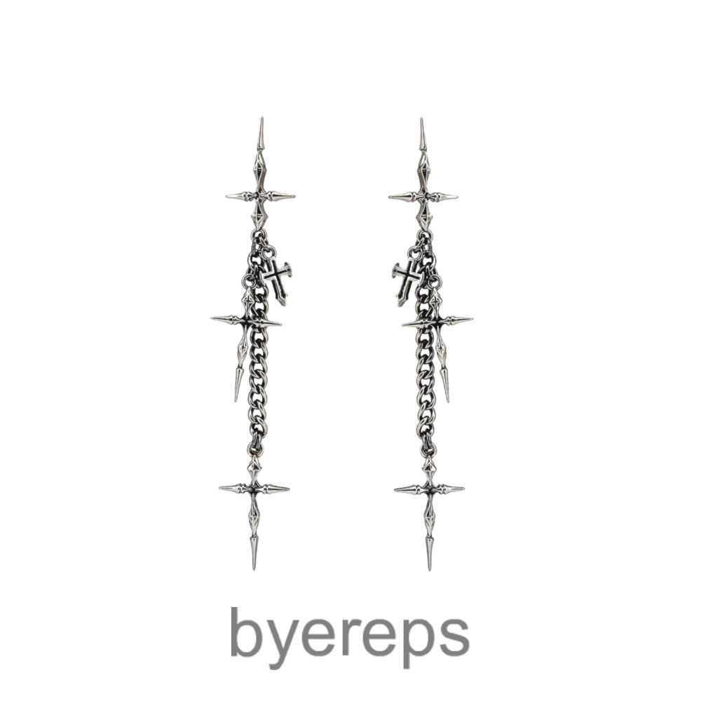 Iiimiii Erosion Metal Series Cross Asymmetrical Patchwork Stud Earrings
