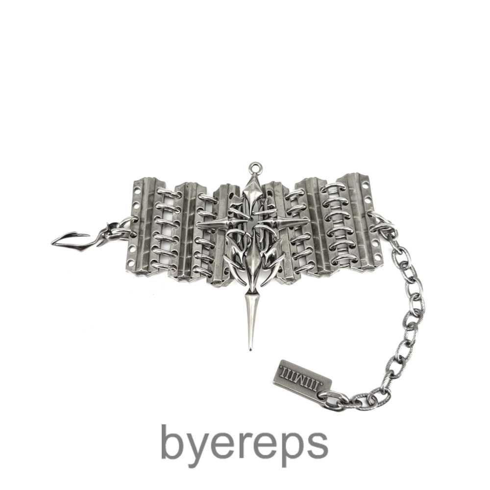 Iiimiii Erosion Metal Series Cross Patchwork Brace Lace Bracelet