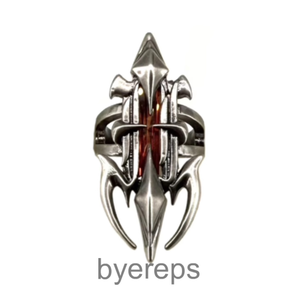 Iiimiii Erosion Metal Series Dark Industrial Sense Cut Out Ring