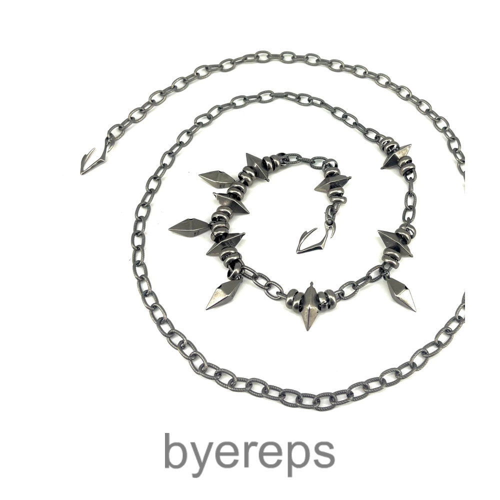 Iiimiii Residual Network I Series Dark Thorn Patchwork Long Necklace