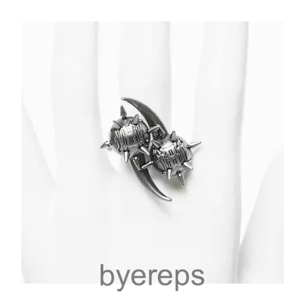iimiii Residual Net I Series Dark Metal Beads Rivet Ring