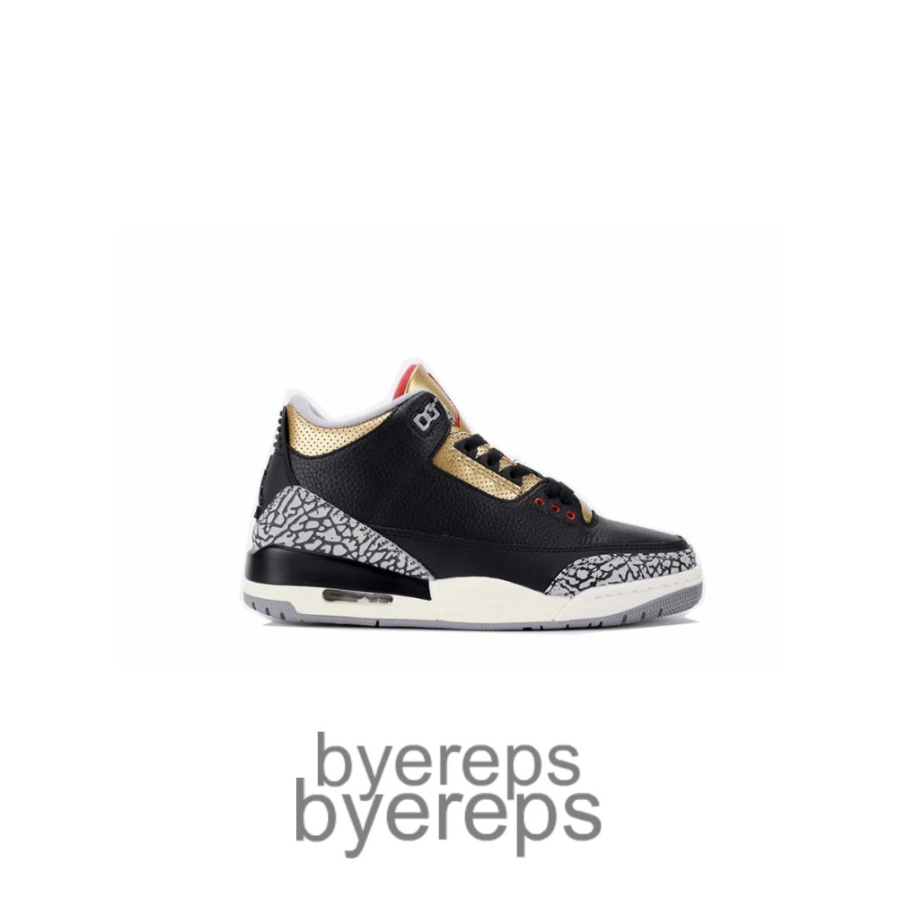 Jordan 3 Black Cement Gold 2022