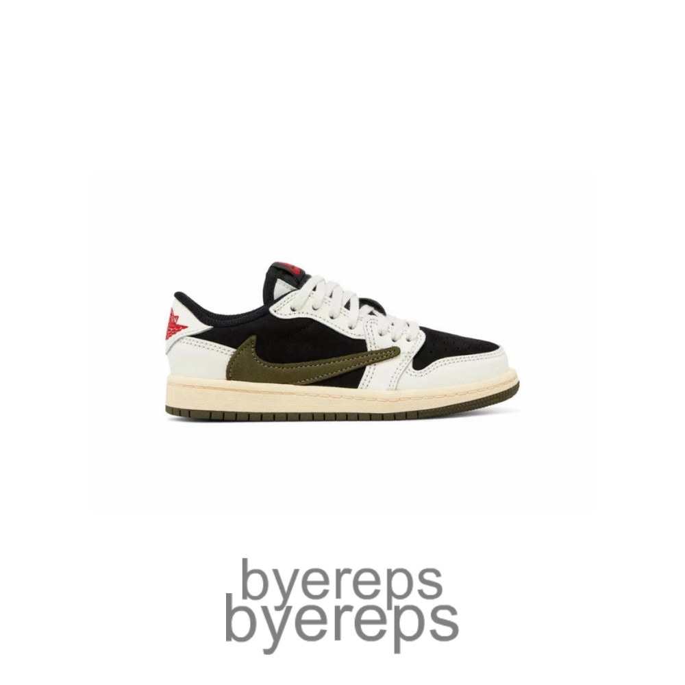 Kid Size Travis Scott X Air Jordan 1 Low OG PS Olive