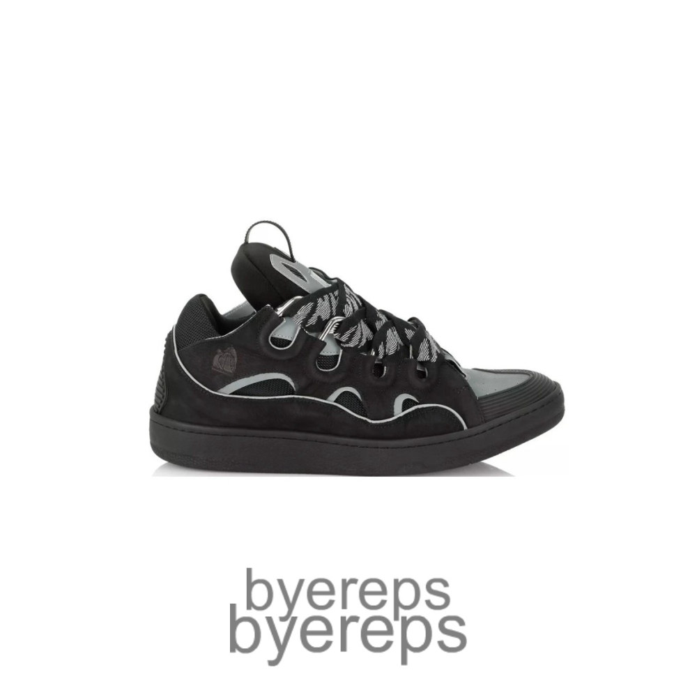 Lanvin Curb Chunky Leather Sneakers Black