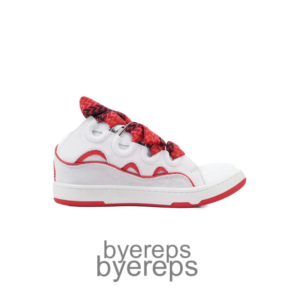 Lanvin Curb Sneakers White Red
