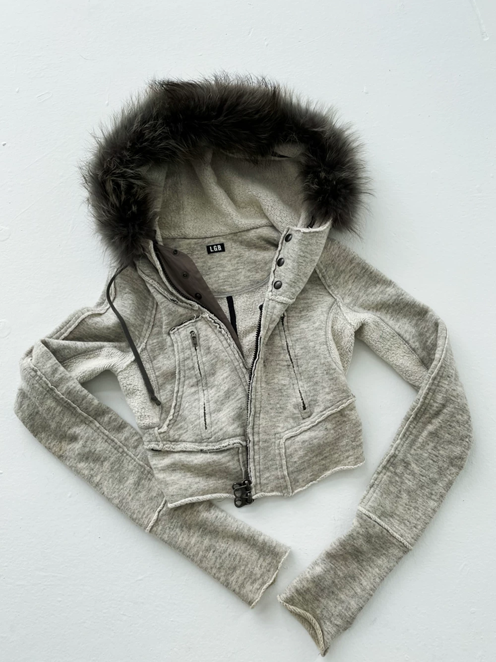 LGB Fur Hoodie (Grey)