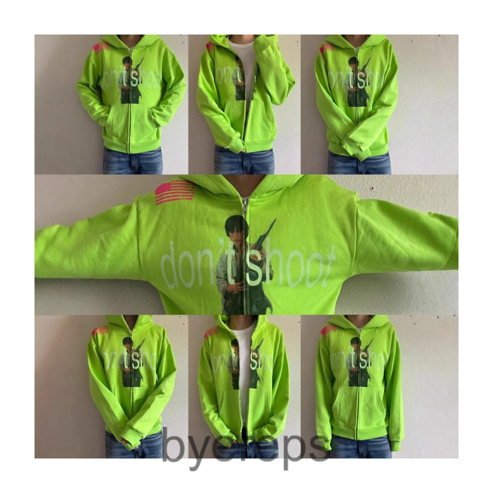 Unbranded Light Green "Don't Shoot" Hoodie — photo 2 of 4
