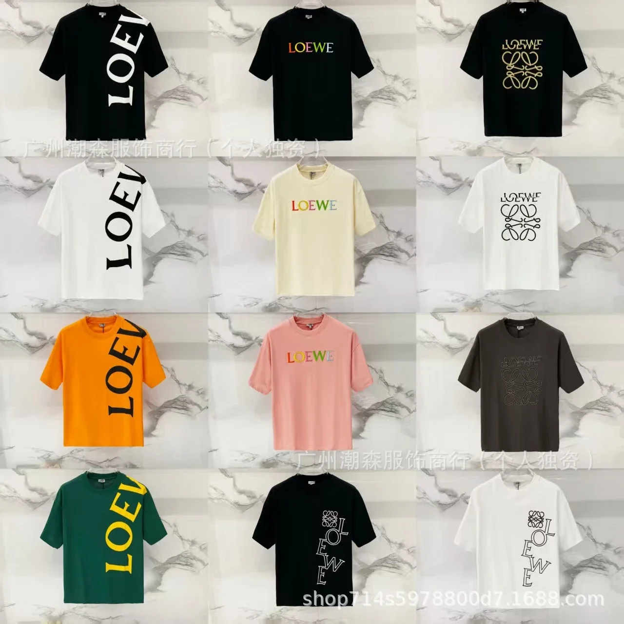 LOEWE Logo Print T-Shirts Multi Colors