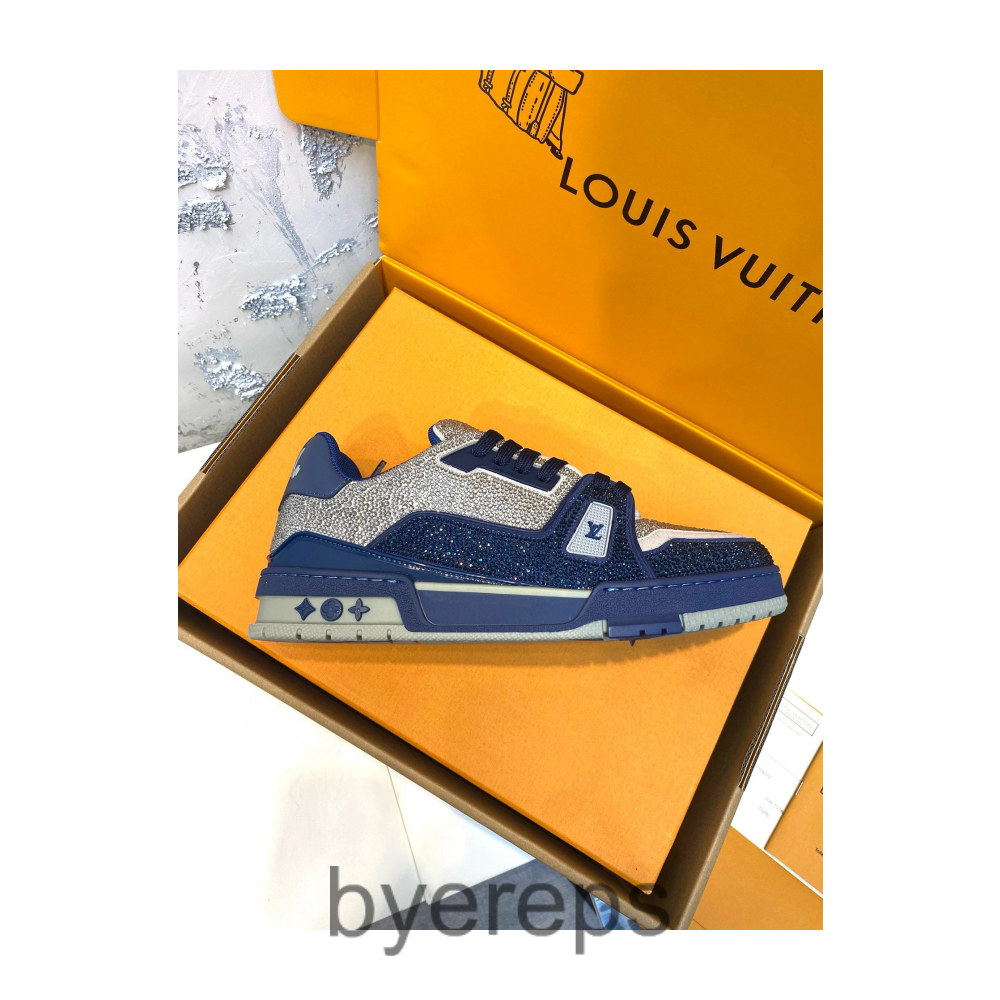 Unbranded Louis Vuitton Trainer Signature Light Blue White — photo 2 of 4