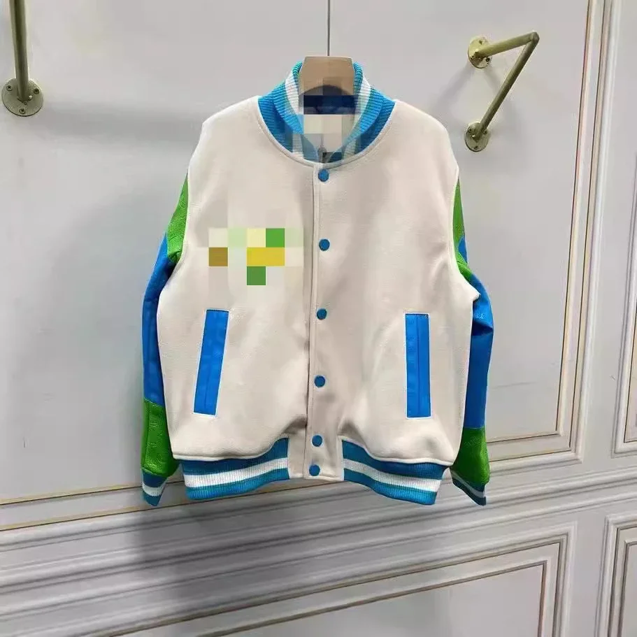 LV Mixed Leather Varsity Jacket