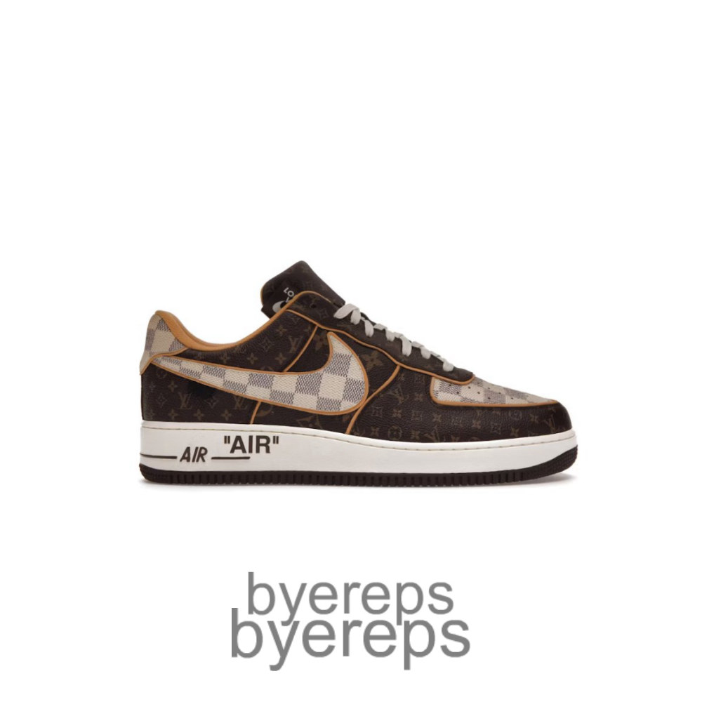 Lxv Air Force 1 Low Monogram Brown Damier Azur