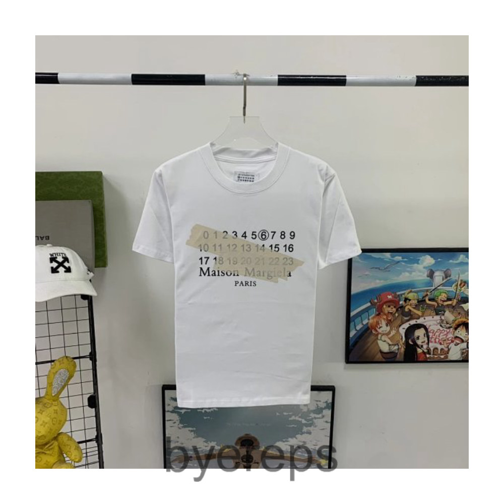 Ma1son Marg1ela digital paint print men's and women's couple star with short sleeve T-shirt