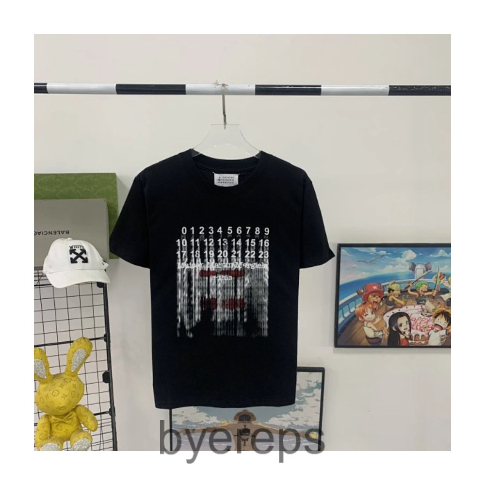 Ma1son Marg1ela digital reflection front and back print men and women couple star with short sleeve T-shirt