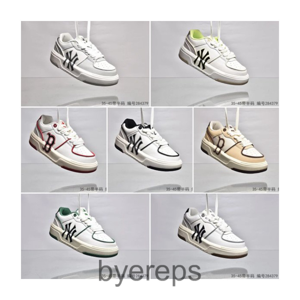 MLB Chunky Liner White Shoes NY Thick-soled Elevated Senior Shoes Men's and Women's Casual Board Shoes Sneakers Board Shoes
