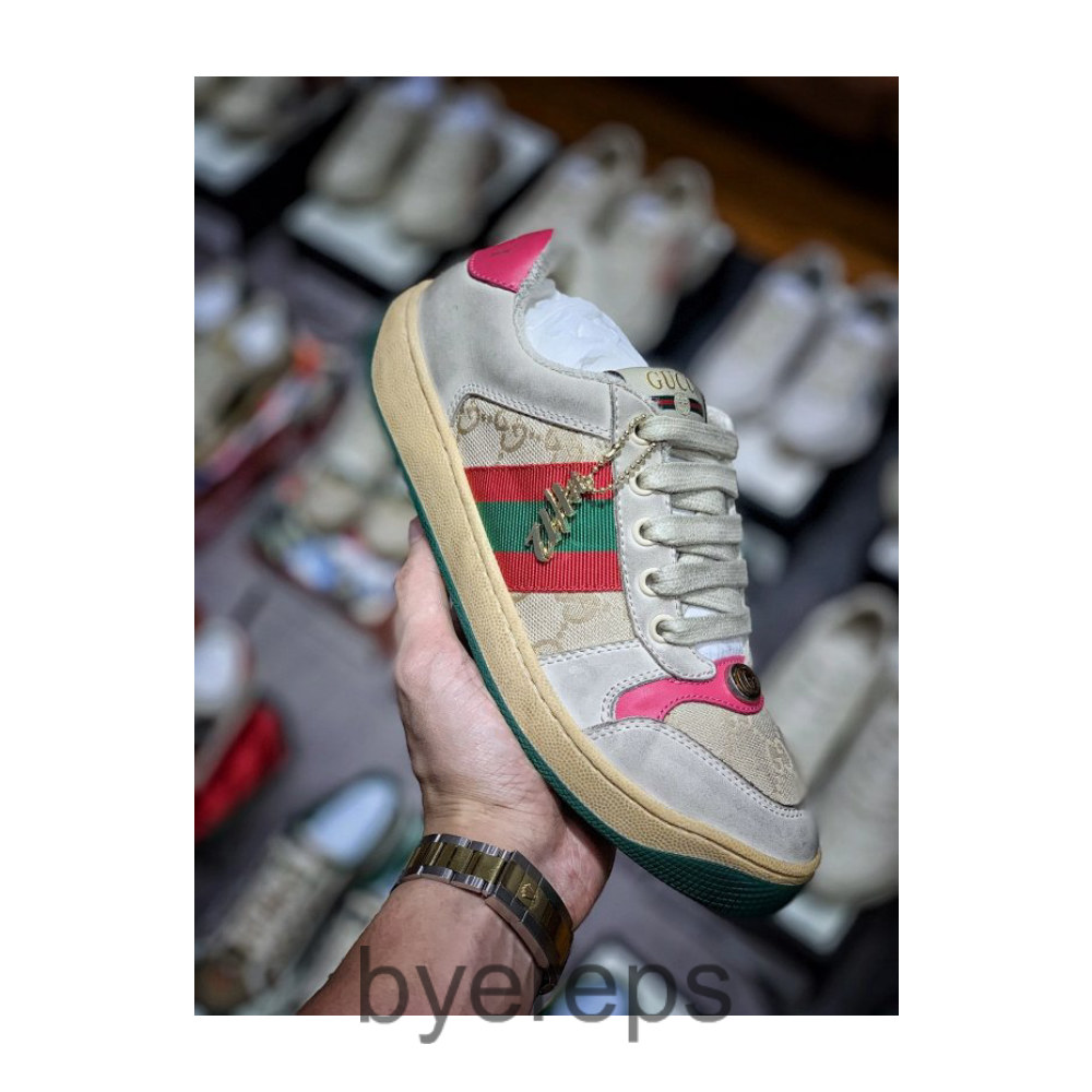 MM🔑N650550 Men's Shoes MM🔑N599510 Women's Shoes# H12 Pure Original Series G Home Classic Green/Red Ribbon GG Enamel