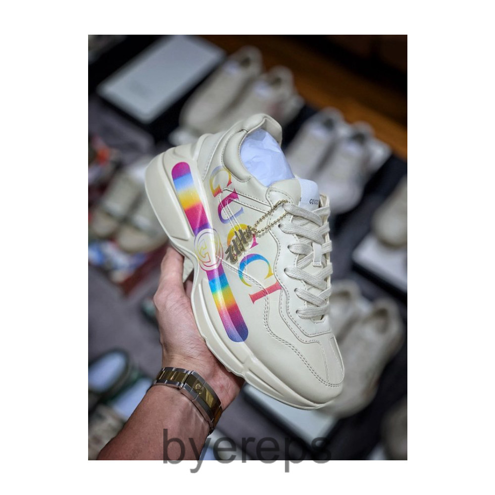 MM🔑N650560 Men's Shoes MM🔑N599510 women's shoes# H12 pure original series high luxury * * line g home Rhyton retro colorful printing