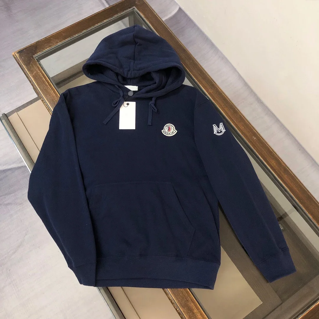 Moncler Navy Logo Patch Hoodie