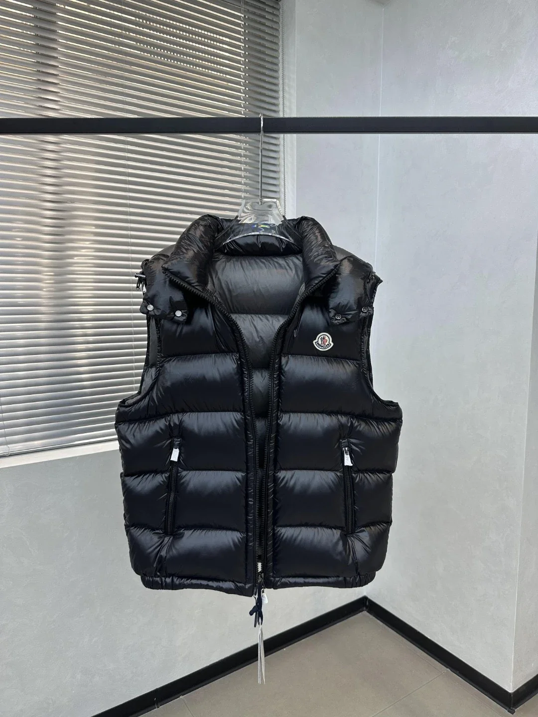 Moncler Shiny Logo Down Vest