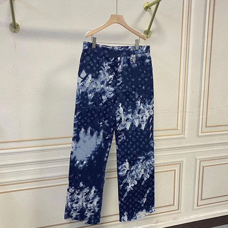 Monogram Bleached Denim Pants