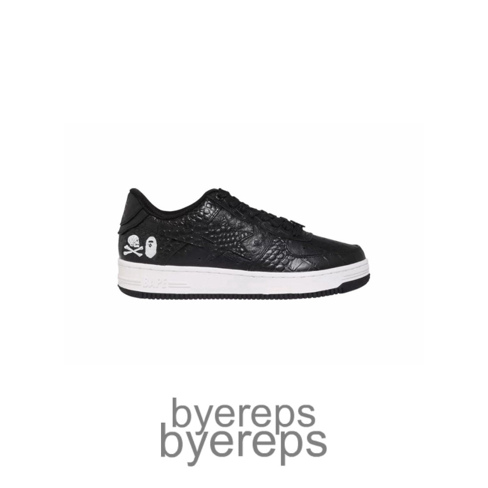 Neighborhood X Bapesta Black Crocodile Ostrich