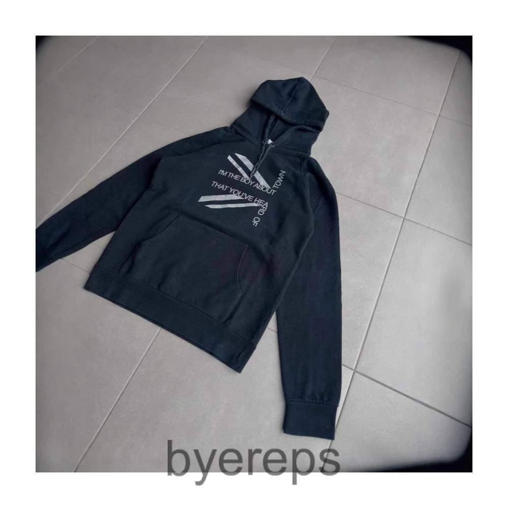 New Striped Letter Printed Loose All-match Hoodie Sweater
