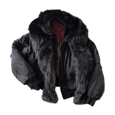 No E Mosen Cross Coffin Fur Jacket
